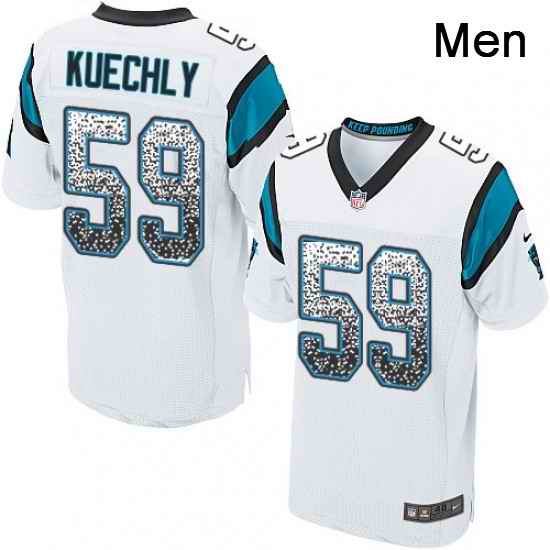 Mens Nike Carolina Panthers 59 Luke Kuechly Elite White Road Drift Fashion NFL Jersey